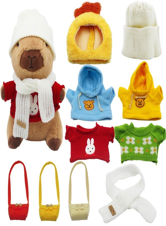 WUEURU Capybara Plush with 11 pcs Clothes & Accessories,Kids Stuffed Animal,11 in Cute Capybara Stuffed Animal Plush Toys,Birthday Gifts&Dress Up Cute Plushies for Boys/Girls - Image 1